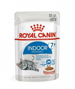 Royal Canin Indoor Sterilised 7+ влажный корм для стерил. домашних кошек старше 7 лет, соус