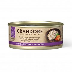 Grandorf Грандорф консервы для кошек, куриная грудка с лососем