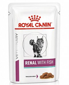 Royal Canin Renal Роял Канин влажный корм для кошек при почечной недостаточности с рыбой, соус