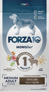 Forza10 Monodiet Medium Dog сухой корм для собак средних пород Ягненок и рис