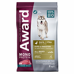 AWARD Monoprotein сухой корм для собак всех пород Утка, яблоко и артишок
