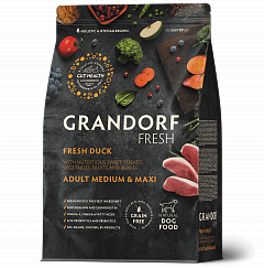 Grandorf Fresh сухой корм для собак средних и крупных пород Утка с бататом