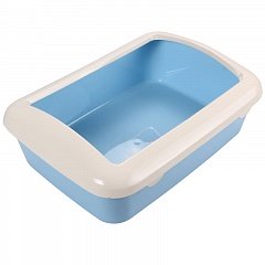 Triol Триол Туалет P547 для кошек прямоугольный с бортом, голубой, 420*300*145мм, арт. 20451034