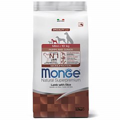 Monge Dog Speciality Line Monoprotein сухой корм для щенков мелких пород Ягненок и рис