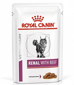 Royal Canin Renal Роял Канин влажный корм для кошек при почечной недостаточности с говядиной, соус
