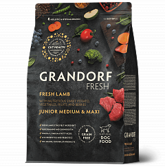 Grandorf Fresh сухой корм для юниоров всех пород Ягненок с бататом