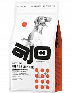 AJO Puppy & Junior сухой корм для щенков средних пород С гречкой