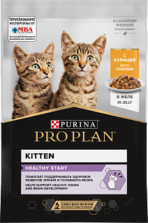 Pro Plan Healthy Start влажный корм для котят с курицей, желе