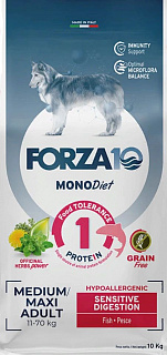 Forza10 Monodiet Sensitive Digestion Medium Dog сухой корм для собак средних пород Анчоус