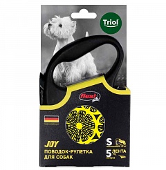 Triol Триол поводок-рулетка для собак Flexi Joy Lemon S 5м до 15кг, лента, арт.11101010