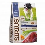 SIRIUS сухой корм премиум класса для взрослых собак средних пород, утка с овощами