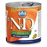 Farmina N&D PUMPKIN консервы для взрослых собак с ягнёнком, тыквой и черникой 285г
