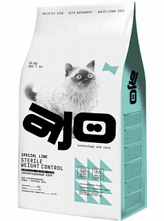 AJO SPECIAL LINE STERILE WEIGHT CONTROL корм для стерилизованных кошек, контроль веса, курица