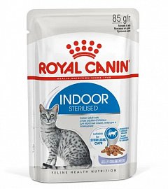 Royal Canin Indoor Sterilised влажный корм для взрослых стерил. домашних кошек, желе