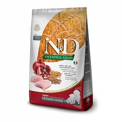 Farmina N&D Ancestral Grain корм для щенков средних и крупных пород, курица и гранат