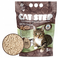 Cat Step Наполнитель древесно-комкующийся Wood Original