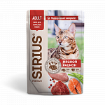 Sirius влажный корм для взрослых кошек мясной рацион, соус