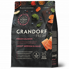 Grandorf Fresh сухой корм для собак средних и крупных пород Лосось с бататом