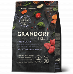 Grandorf Fresh сухой корм для собак средних и крупных пород Ягненок с бататом