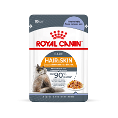 Royal Canin Hair & Skin Care влажный корм для взрослых кошек для здоровья кожи и красоты шерсти, желе
