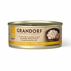 Grandorf Грандорф консервы для кошек, куриная грудка с утиным филе
