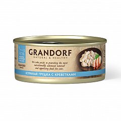 Grandorf Грандорф консервы для кошек, куриная грудка с креветками