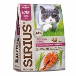 SIRIUS сухой корм премиум класса для взрослых кошек, лосось с рисом