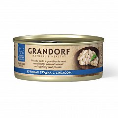 Grandorf Грандорф консервы для кошек, куриная грудка с сибасом